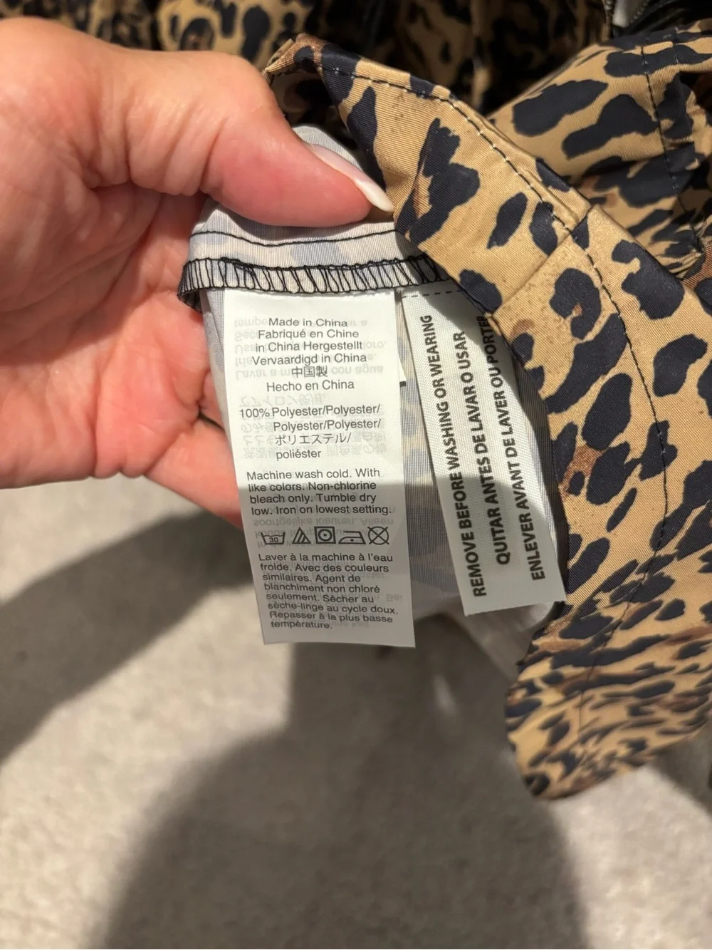 J. Crew Leopard Print long water resistant Jacket in Tan and Black with hood